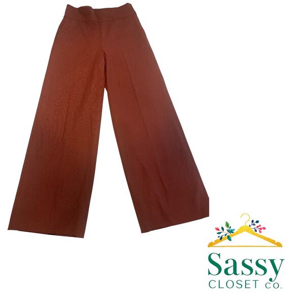 M.M. LaFleur Hadley Pant – Sharkskin Rust Brown – Wide-Leg – Sz 10 NWT - Picture 2 of 9
